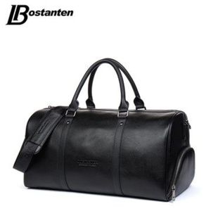 Genuine Leather Duffel With Shoe Compartment